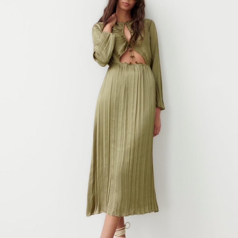 Zara Wrinkle Effect Cut Out Dress